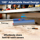 FibreDeep Floor Squeegee for Concrete Floor, 15.8" Large Heavy Duty Squeegee for Floor with 60" Adjustable Handle, 2-in-1 Silicone & EVA Blade