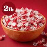 Cinnamon Disks Hard Candy - Classic Red & White Striped Cinnamon Candy - 2LB Bulk Pack - Individually Wrapped Discs for Office, Parties, Buffets