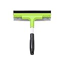 Window Squeegee Cleaning Tool | Squeegee Cleaner for Windows, Glass, Car Windshield | 2-in-1 Squeegee and Scrubber Sponge Washing Kit | Multi-Surface