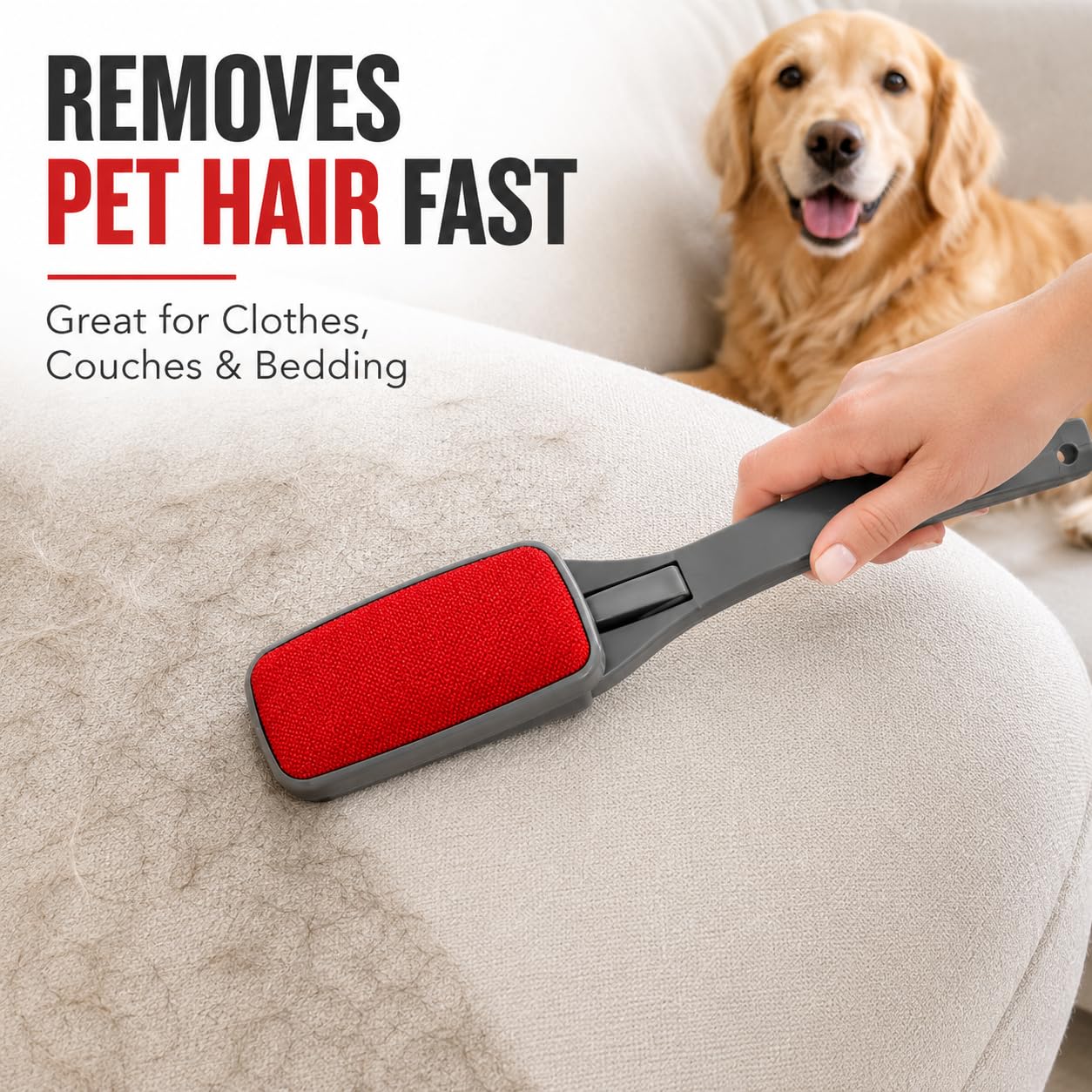 3-Pack Reusable Lint Brush for Clothes, Double Sided Pet Hair Remover Brush with Swivel Head, Fabric Lint Remover for Couch, Furniture, Bedding