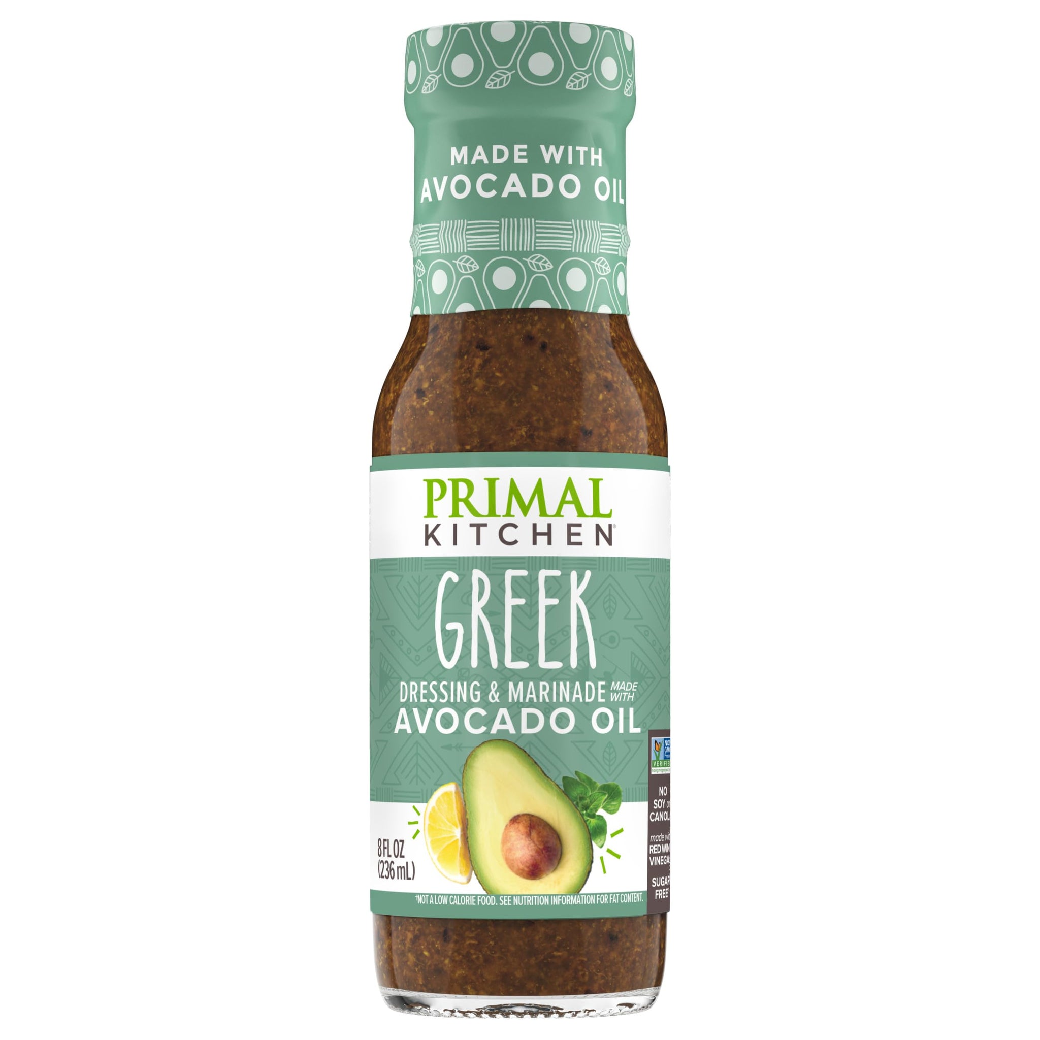 Primal Kitchen Greek Vinaigrette & Marinade Salad Dressing made with Avocado Oil, Whole30 Approved, Certified Paleo, and Keto Certified, 8 Fluid