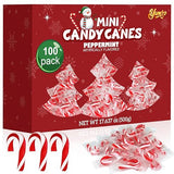 Christmas Mini Candy Canes Classic Red & White Peppermint Flavor for Holiday Family Indulgement - Small Candy Canes Individually Wrapped for Kids