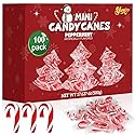 Christmas Mini Candy Canes Classic Red & White Peppermint Flavor for Holiday Family Indulgement - Small Candy Canes Individually Wrapped for Kids