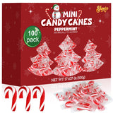 Christmas Mini Candy Canes Classic Red & White Peppermint Flavor for Holiday Family Indulgement - Small Candy Canes Individually Wrapped for Kids
