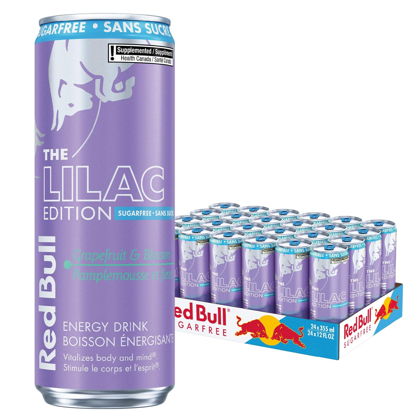 Red Bull Energy Drink, Sugar Free, Lilac Edition, Grapefruit & Blossom Flavor, 12 fl oz Cans, 24 Pack