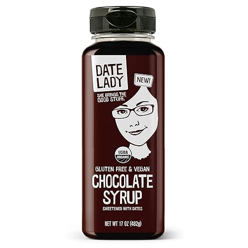Date Lady Chocolate Syrup | Sweetened Only with Dates | Organic, Vegan, Kosher and Dairy Free | Drizzle on Ice Cream, Pour on Pancakes or Grab a