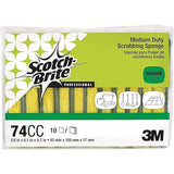 Scotch-Brite PROFESSIONAL Medium-Duty Scrubbing Sponge, 3.6 X 6.1, 0.7" Thick, Yellow/green, 10/pack
