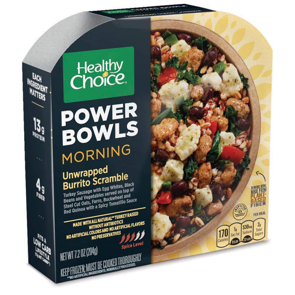 Healthy Choice Power Bowls Unwrapped Burrito Scramble, Packed with Protein, 7.2 oz