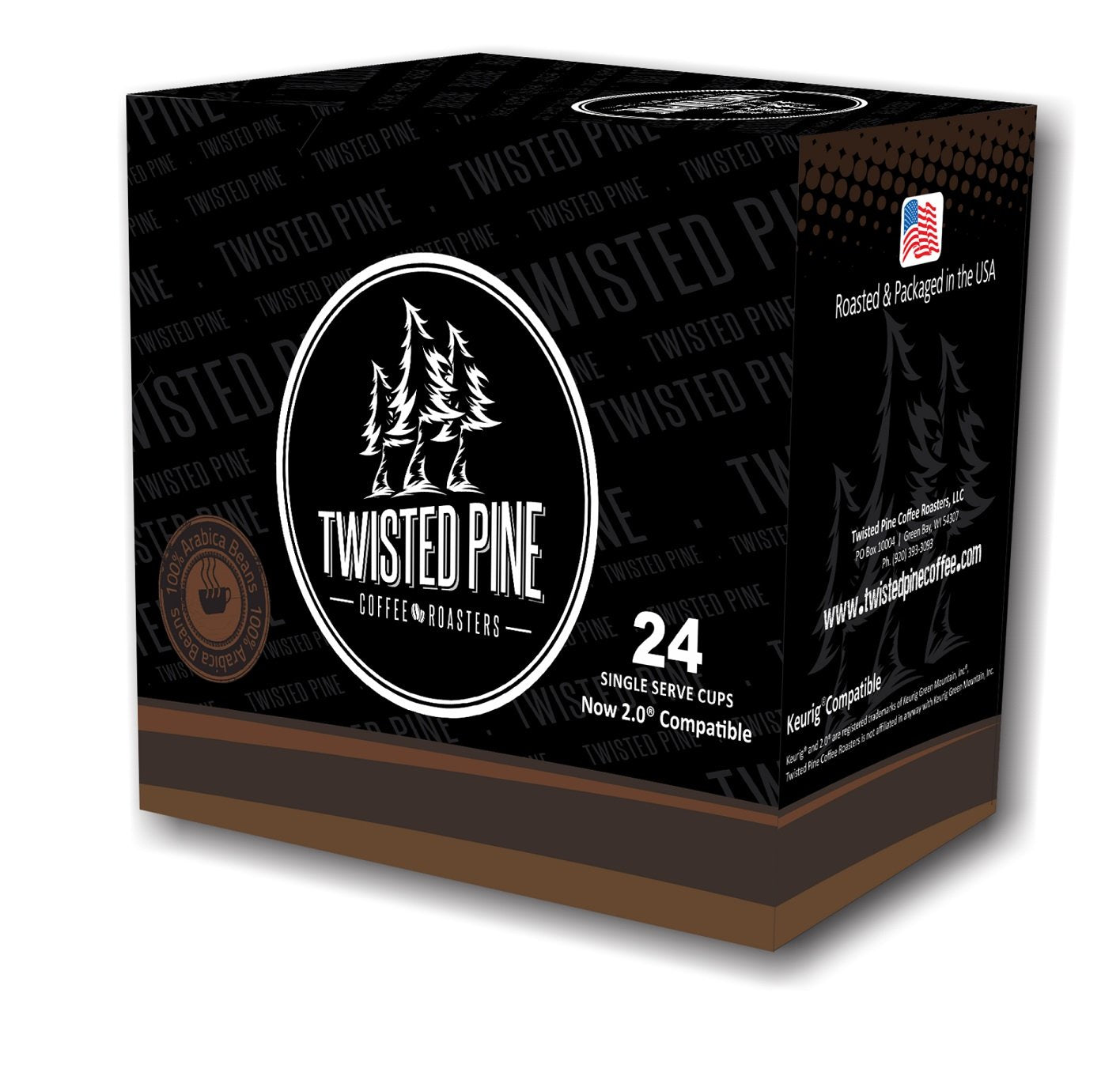 Twisted Pine Coffee Candy Cane, Flavored Coffee, Single-Serve Cups for Keurig K-Cup Brewers, 24 Count