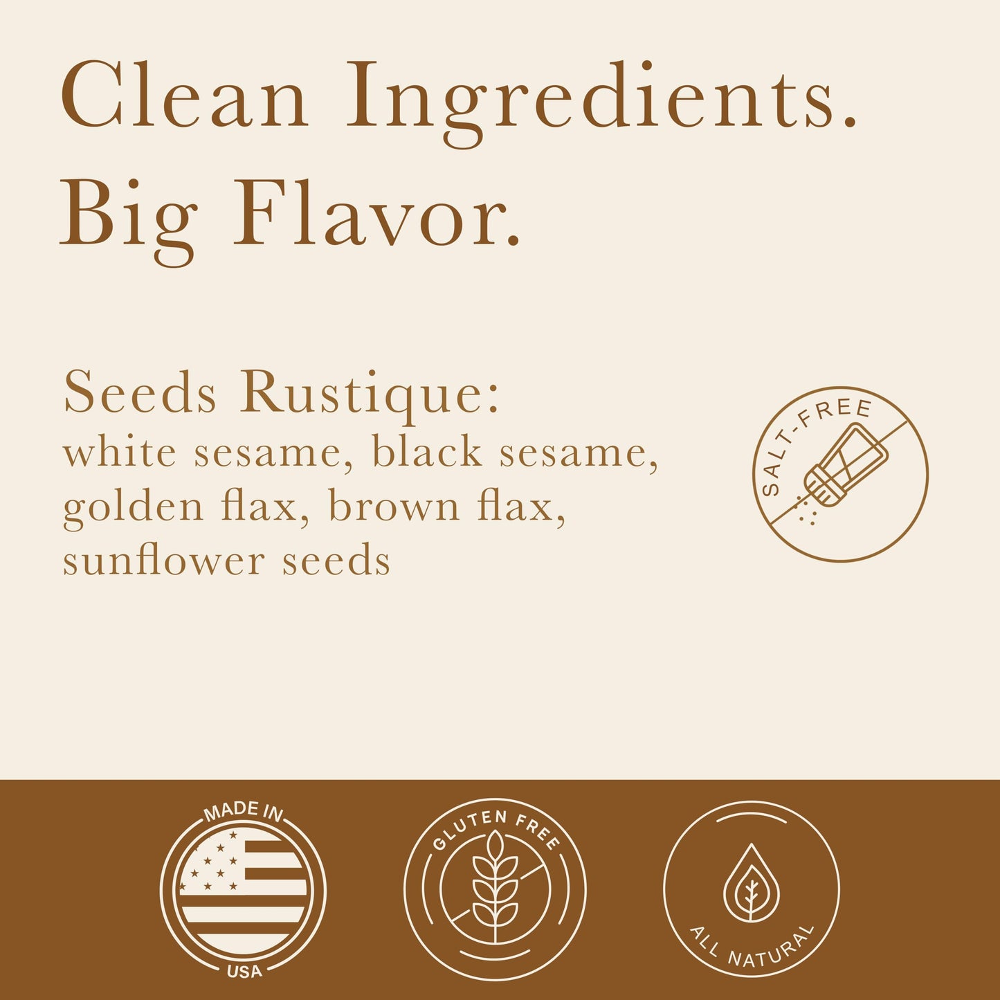 Seeds Rustique Seasoning - Salt-Free Blend with Sesame, Sunflower and Flax Seeds | Perfect for Everything Bagel, Avocado Toast, Salads, Bread Dipping