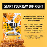 Protein and Gluten-Free Breakfast Cereal by Three Wishes (1-Pack) - High Protein and Low Sugar Snack - Vegan, Kosher, Grain-Free and Dairy-Free