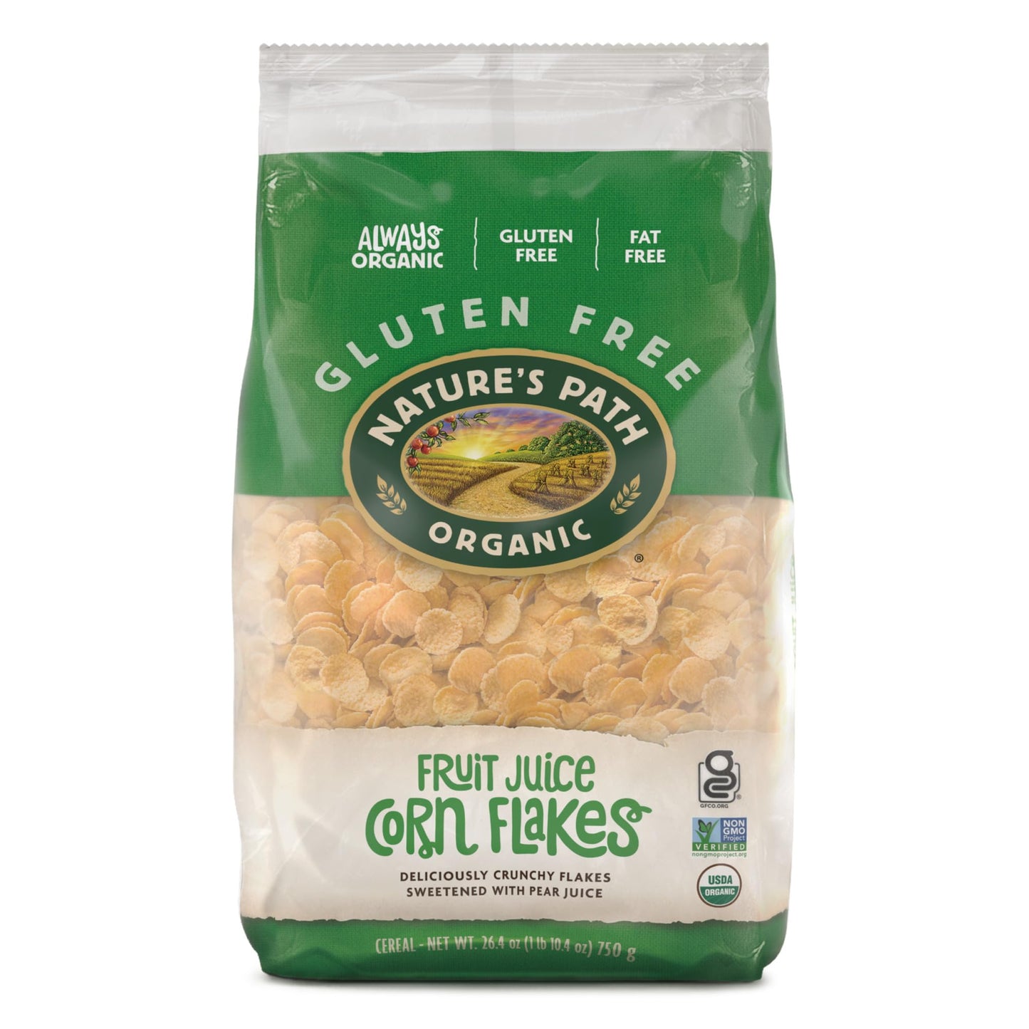 Nature's Path Organic Corn Flakes Cereal, 26.4 oz Eco Pac Bags