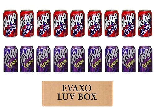 LUV BOX- variety faygo naturally flavored soda cans 12 oz. pack of 18 , faygo cola , faygo Grape.by evaxo