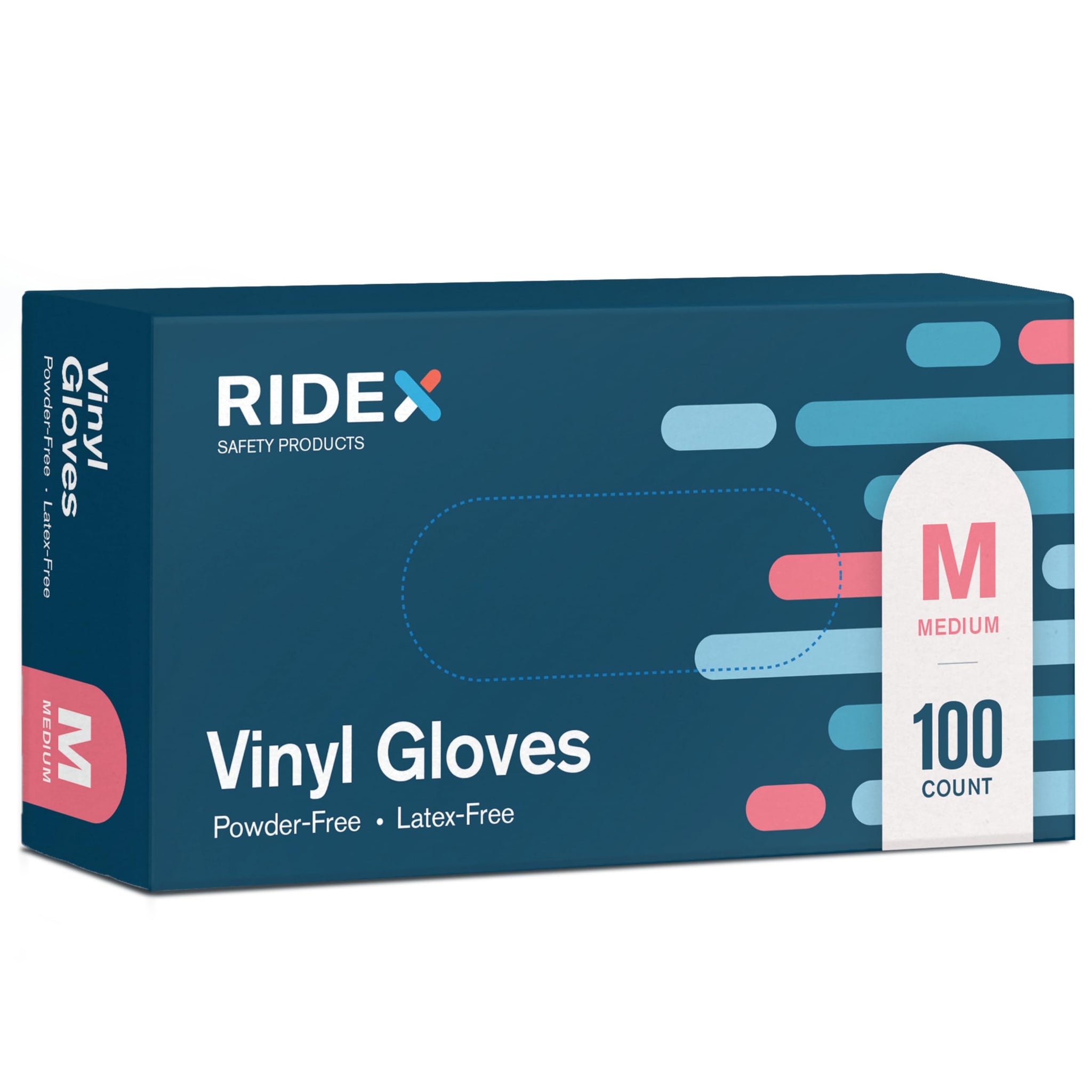 Ridex Disposable Gloves Latex-Free Clear Vinyl Gloves [100-Count] Powder-Free All-Purpose Gloves, Dispenser Box Gloves 100 Pieces - Size Medium Glove