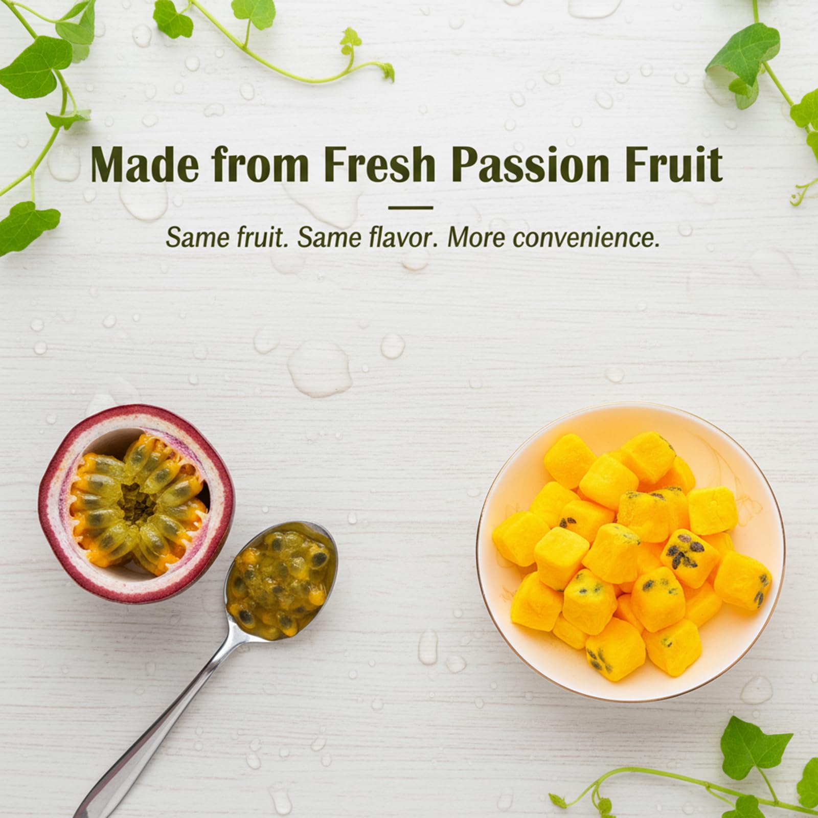MOCKRAND Freeze Dried Passion Fruit 8.81oz /250g, Pure Passionfruit Chunks, Dehydrated Dried Passion Fruit Frozen for Tea, Drinks, Smoothies, Baking