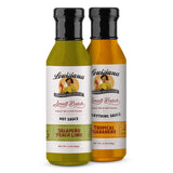 Louisiana Pepper Exchange Jalapeno Peach Lime and Tropical Habanero Pepper Hot Sauce Set, Gluten-Free, 12 Fl Oz, 2-Pack