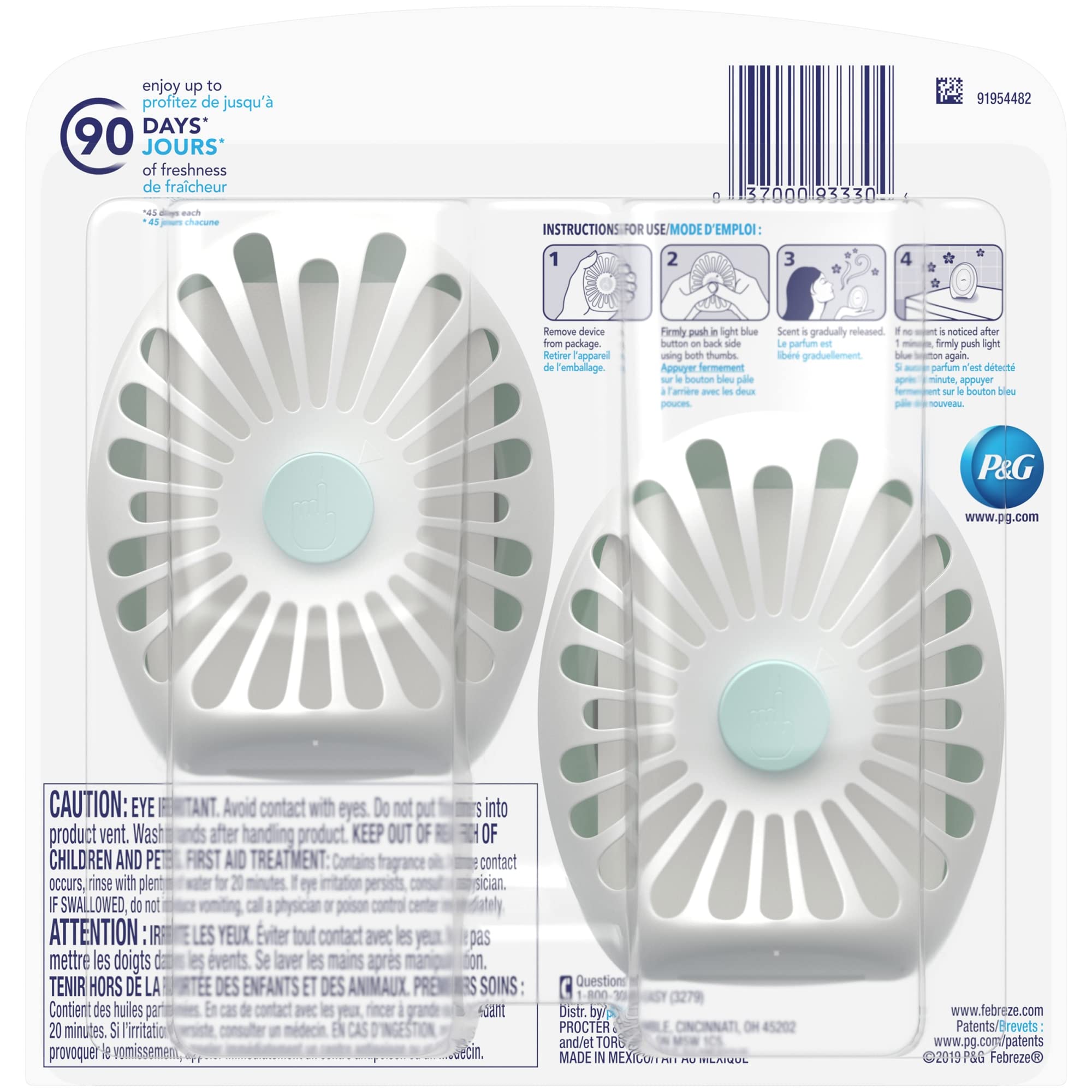 Febreze Odor-Eliminating Small Spaces Air Freshener, Gain Original Scent, 2 Count