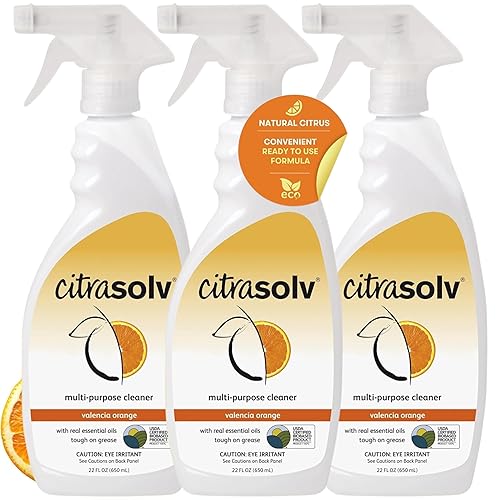 Citra Solv All Purpose Cleaning Spray - Powerful Citrus Degreaser for Kitchen & Bathroom, Multi-Surface Cleaner, No Harsh Chemicals, Valencia Orange