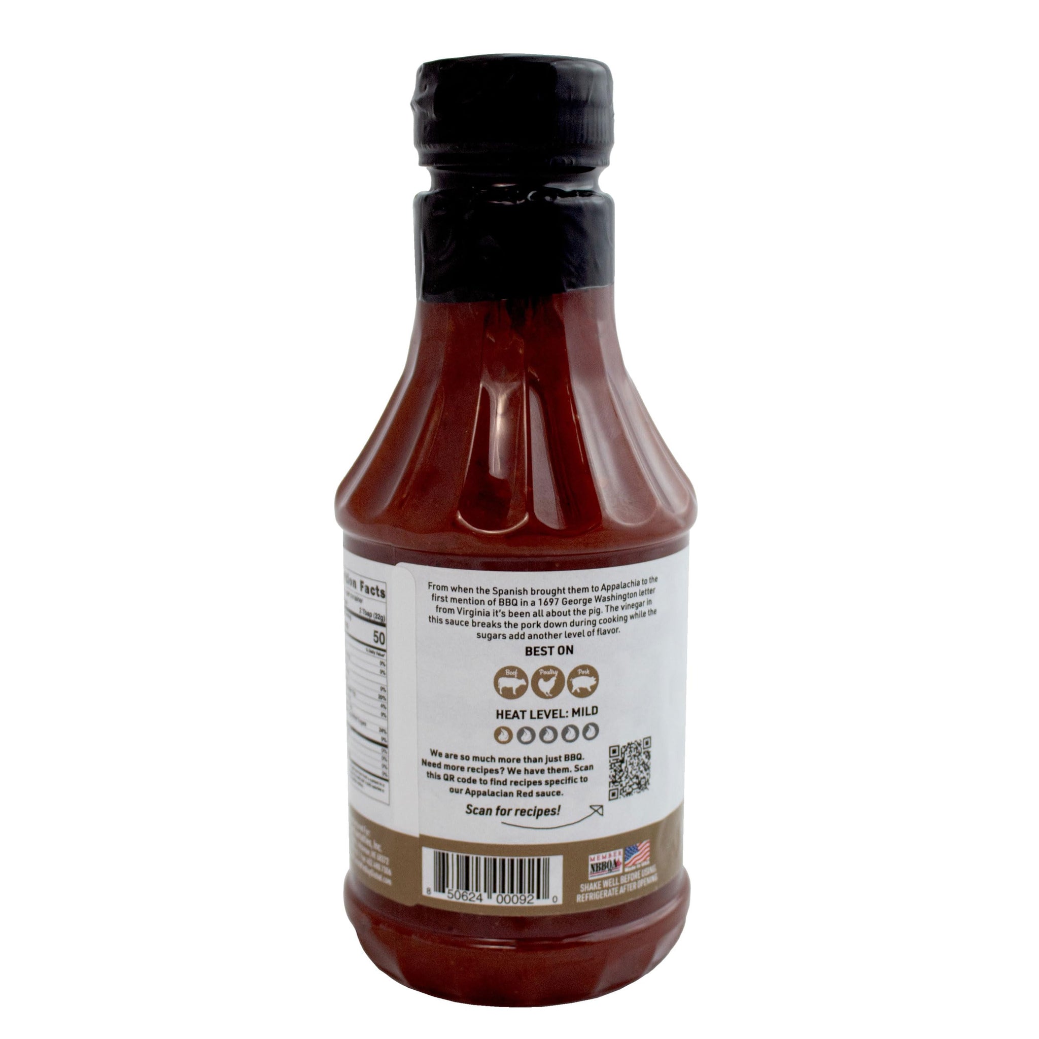 Fat Boy Hickman's BBQ Appalachian Red Gluten Free Vinegar-Based Sauce 18 oz (Pack of 2)