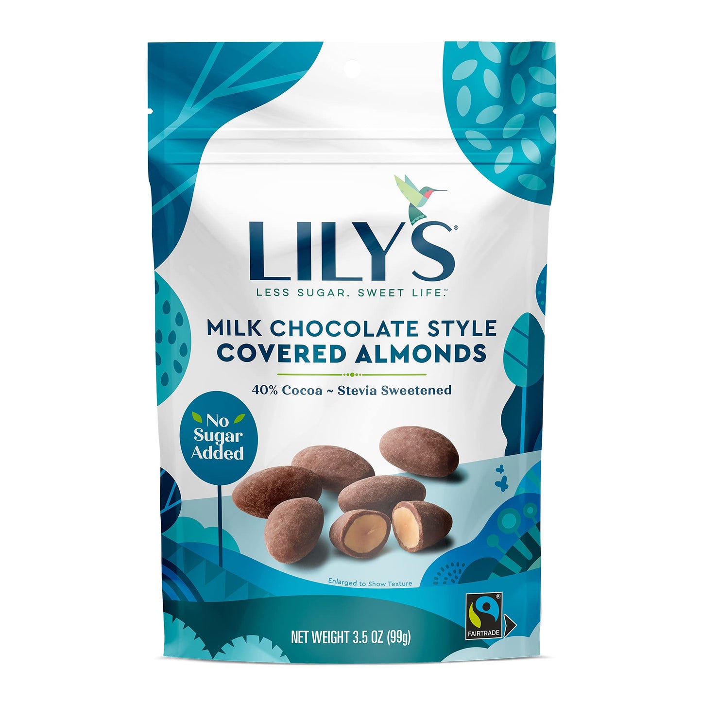 Milk Chocolate Style Covered Almonds by Lily's Sweets, Made with Stevia, No Added Sugar, Low-Carb, Keto-Friendly Christmas Candy | Fair Trade