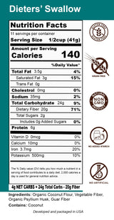 Dals Foods Healthy Nutritious Fufu, Dieters' Swallow | 100% Natural Flour, Low-Carb, Plant-Based Fiber & Protein Blend, Gluten Free Baking & Cooking
