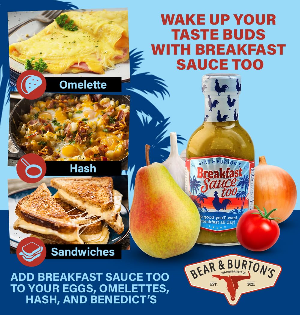 Bear and Burton's Breakfast Sauce Too | A Medium Heat Sauce from the Makers of W Sauce | 12 Fl Oz