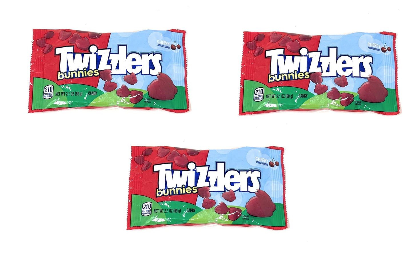 TWIZZLERS Bunnies Cherry Candy, 2.1 oz bag