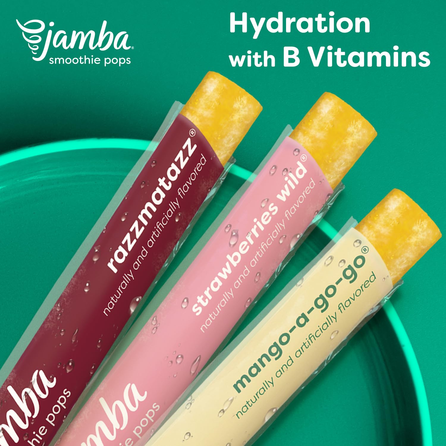 Jamba Smoothie Pops Variety Pack, 16 Count - 100% Fruit Juice Freezer Pops, No Added Sugar, or Colors, 4g Fiber per Serving - Mango-a-go-go