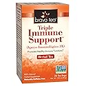 Bravo Tea Triple Immune Support Herbal Tea Caffeine Free, 20 Tea Bags