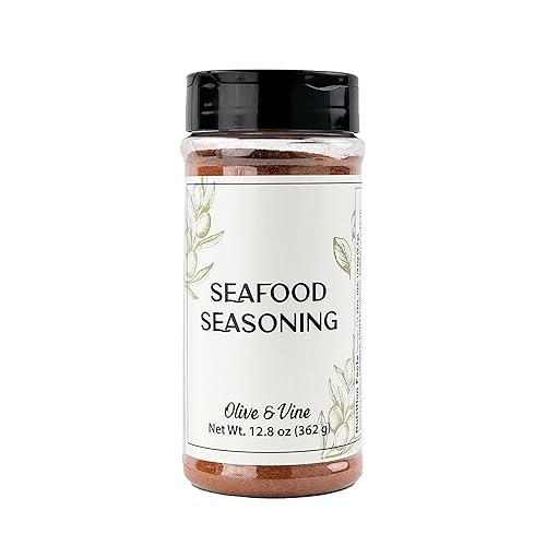 Olive & Vine Seafood Seasoning, Savory Blend, For Grilled & Baked Dishes, Rich Tradition, Authentic Taste, For Global Recipes (12.8 Ounce)