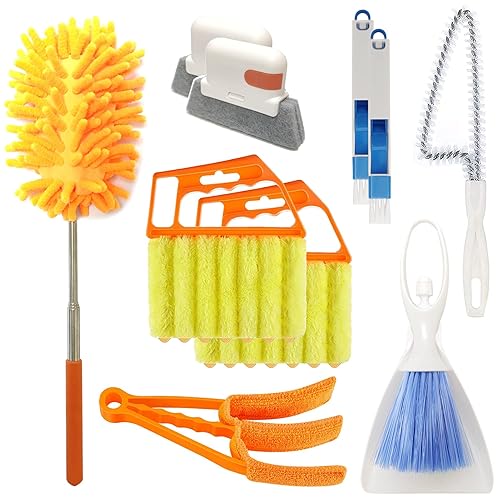 10 Pcs Venetian Window Blind Cleaner Duster Tool Set, Mini Blind Cleaner Duster Brush, Hand Held Air Conditioner Shutters Duster, Dirt Cleaner