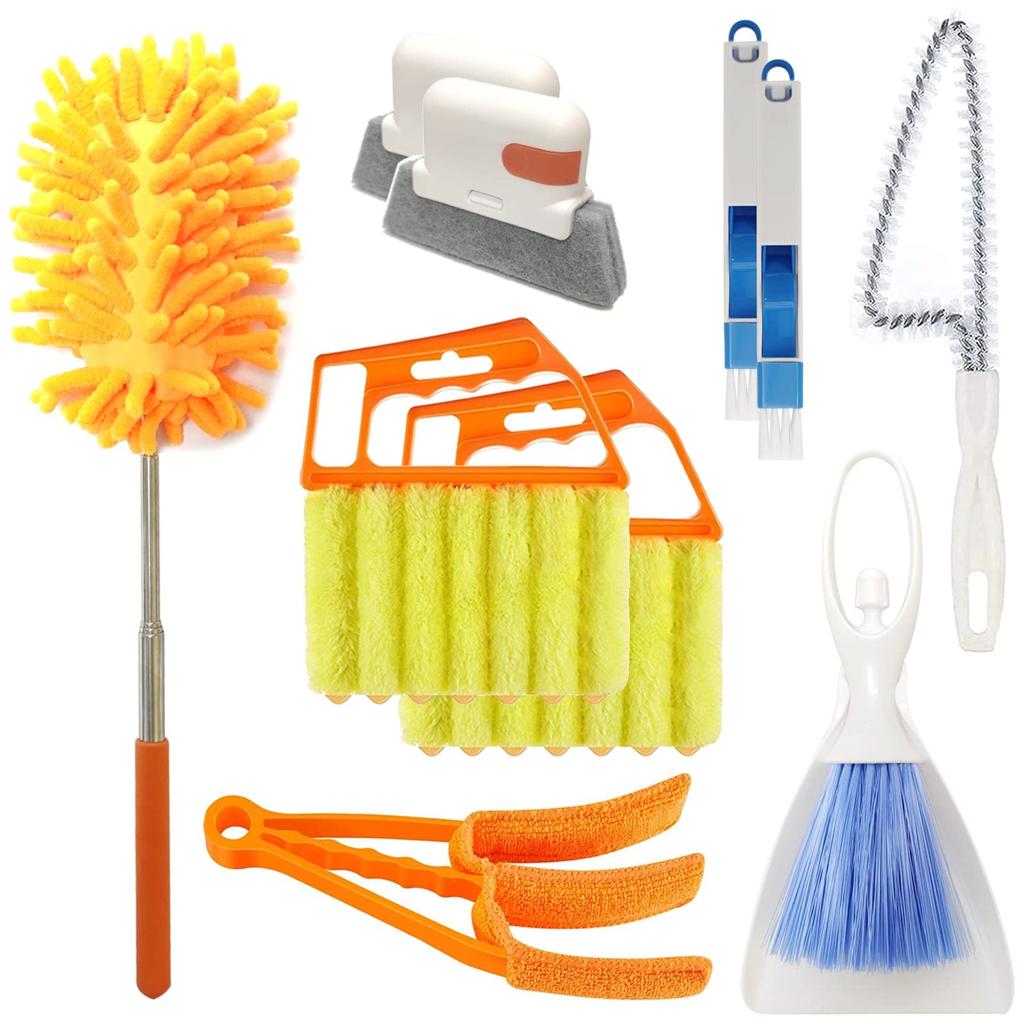 10 Pcs Venetian Window Blind Cleaner Duster Tool Set, Mini Blind Cleaner Duster Brush, Hand Held Air Conditioner Shutters Duster, Dirt Cleaner