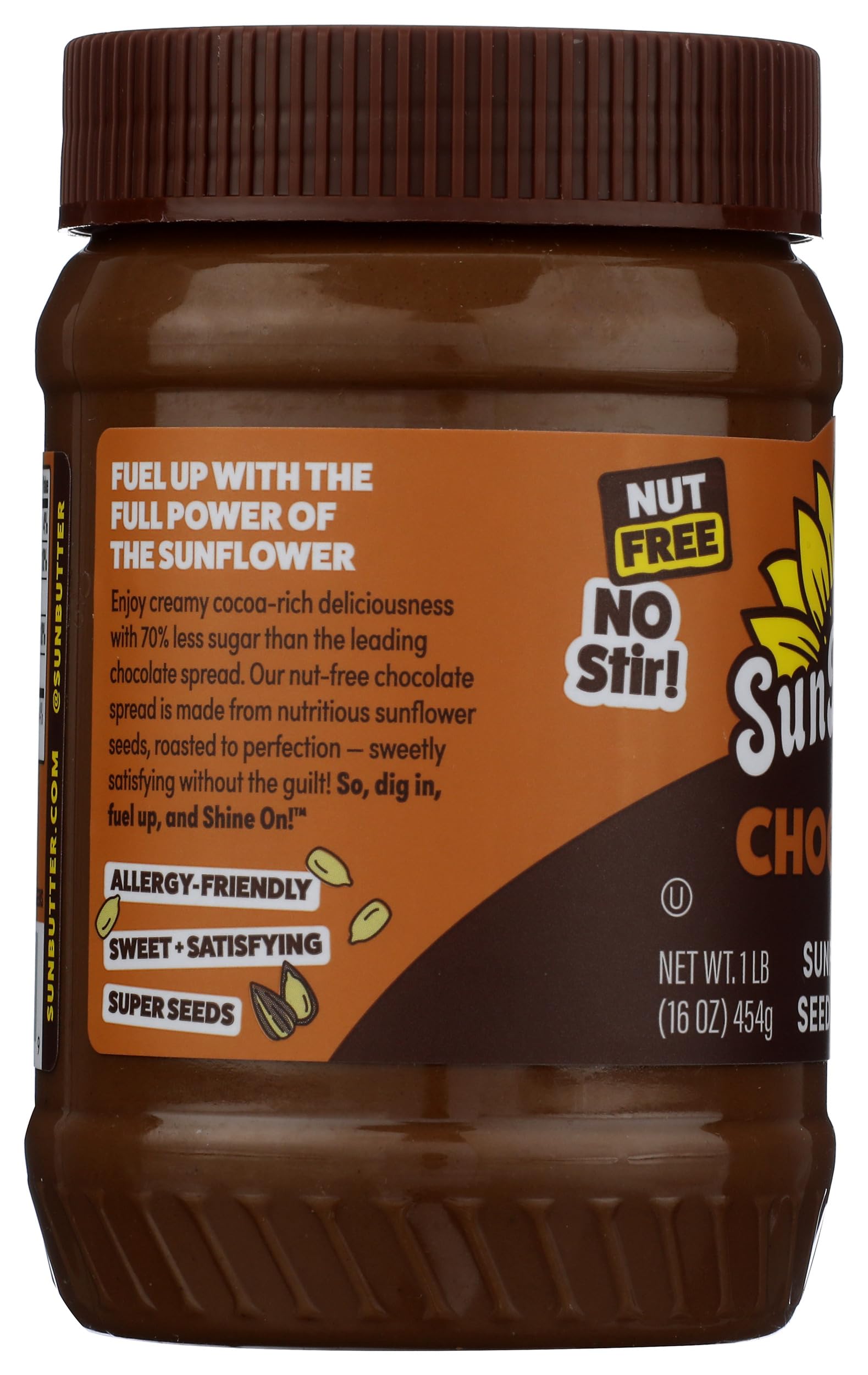 SunButter Chocolate Sunflower Seed Butter, 16 oz Nut-Free Spread with 7g Plant-Based Protein, Roasted Rich & Savory Flavor, Smooth Texture | Vegan