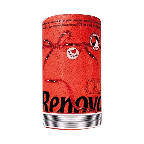 Renova Red Paper Towel Pack - 1 Roll - 120 Sheets - 2 Ply - FSC Certified - Sustainable & Absorbent