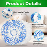 4 Pack Mop Head Replacement Compatible with Libman All-in-One Clean Spin Mop and Bucket System, Microfiber Spin Mop Replacement Head, Easy to Replace