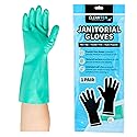 Restaurantware-Clean Tek Professional 15 Mil Extra Large Cleaning Gloves, 1 Pair Of Long Cuff Gloves - Flock Lining, No-Powder, Green Nitrile Chemical