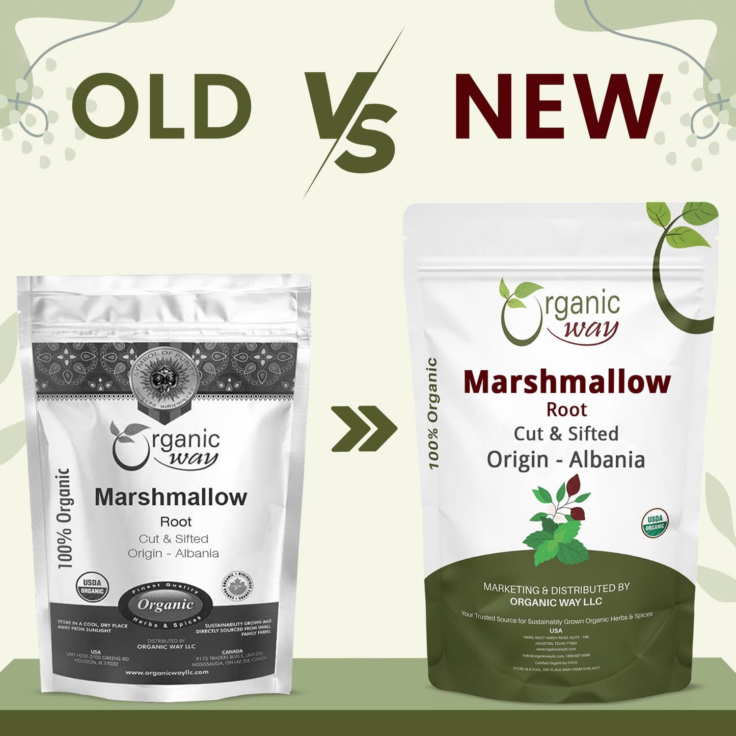 Organic Way Marshmallow Root | Herbal Tea (Althaea officinalis) Cut & Sifted - European Wild-Harvest | Organic & Kosher Certified | Non GMO & USDA