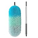 BOOMJOY Microfiber Feather Duster with 100 inches Extension Pole, Dusters for Cleaning High Ceiling, Fan, Blinds, Furniture