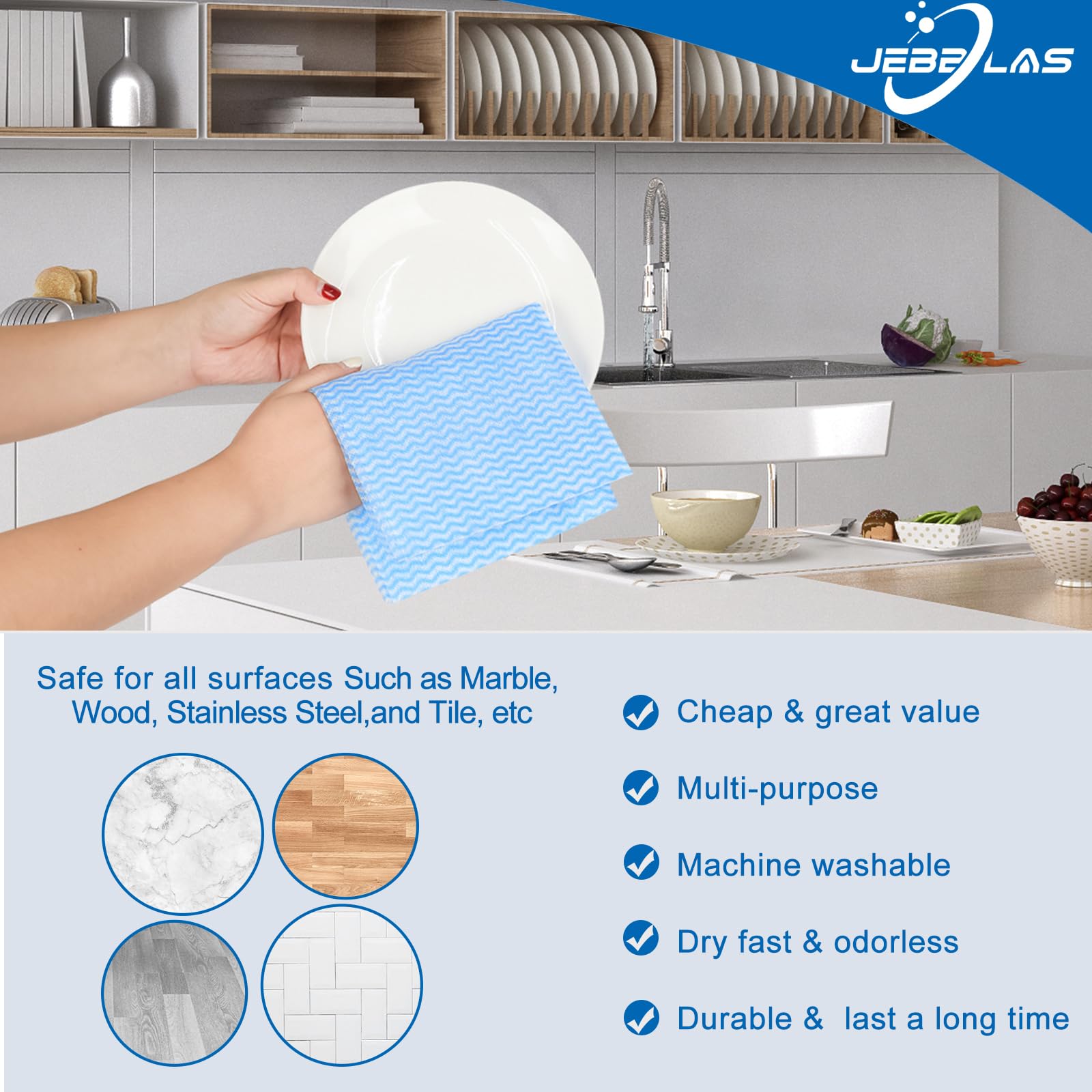JEBBLAS Cleaning Towels Dish Towels and Dish Cloths Reusable Towels,Handy Cleaning Wipes, Great Dish Towel, Disposable, Absorbent, Dry Quickly 60