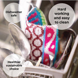 Skoy Scrub, 2-pack Reusable, Non-Scratching Dish Scrubber for Kitchen and Household Cleaning, Planet-Friendly, Dishwasher Safe Soft Scrub, Assorted