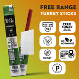 Nick's Sticks Clean & Balanced Free Range Turkey Snack Sticks | Made in the USA | Gluten Free | Paleo | Keto | Whole30 Approved | No Soy, Antibiotics