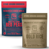 Marsh Hen Mill Variety Pack of 2, Sea Island Red Peas & Carolina Gold Rice, Premium Heirloom Southern Legumes & Long Grain, Non-GMO High Fiber, Perfect for Recipes and Hoppin' John, 24 oz Each
