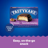 Tastykake Kandy Kakes Dark Chocolate Peanut Butter Snack Cakes, Family Pack of 12 Cakes