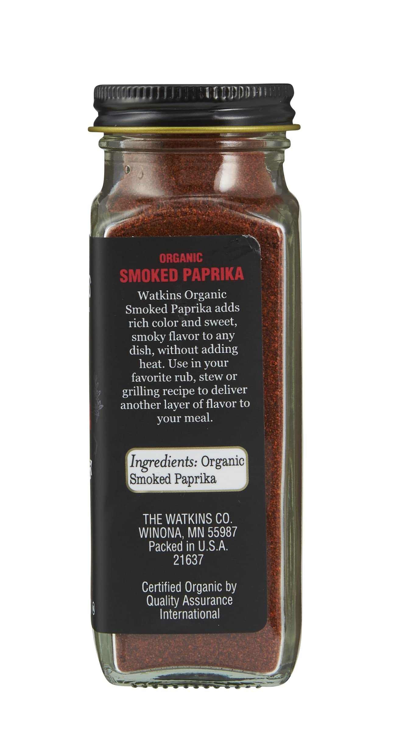 Watkins Gourmet Organic Spice Jar, Smoked Paprika, Non-GMO, Kosher, 2.4 oz. Bottle, 1-Pack