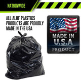 Aluf Plastics 50-55 Gallon 2.3 MIL Black Heavy Duty Garbage Trash Bags - 36" x 58" - Pack of 100 - For Contractor, Industrial, Institutional