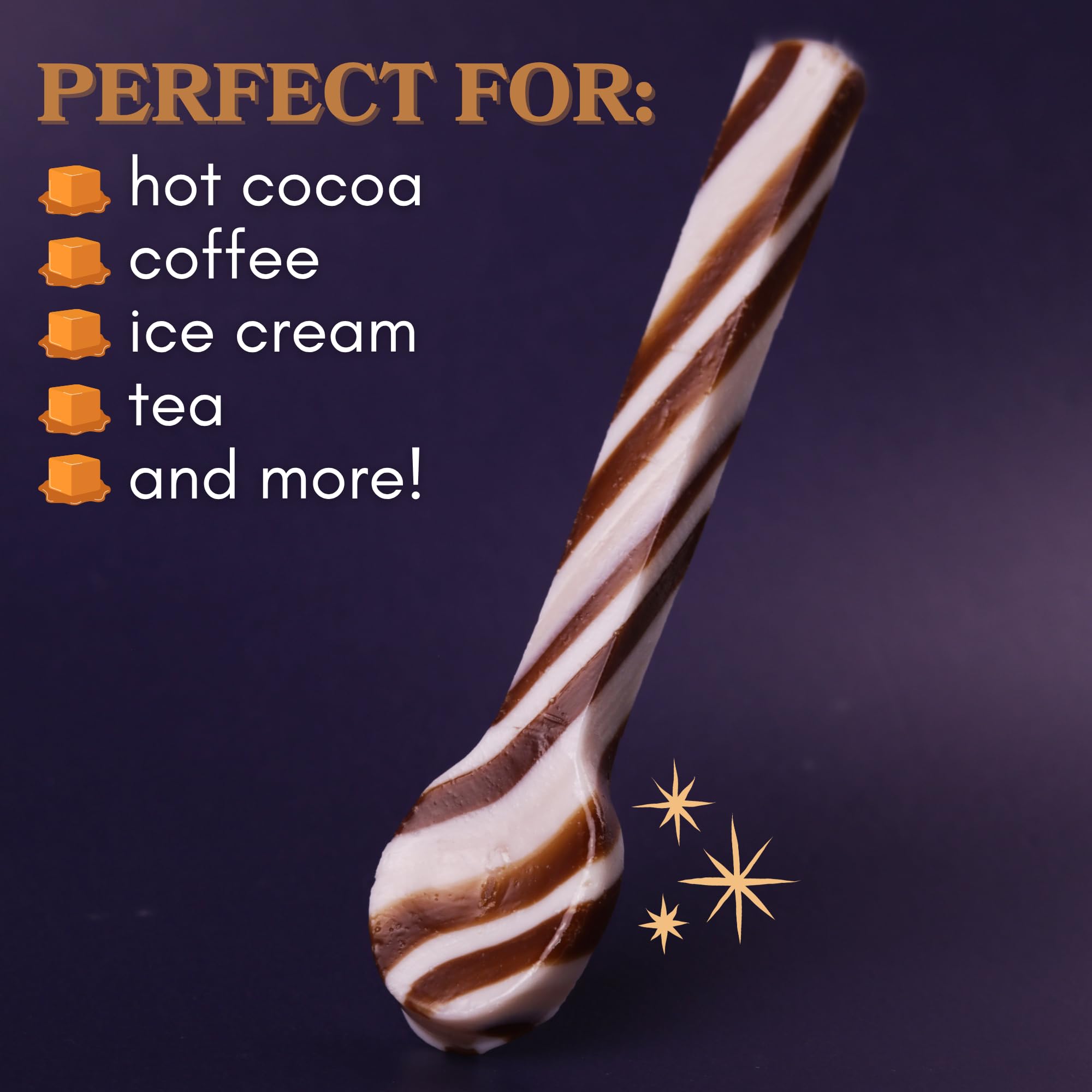 Christmas Caramel Candy Spoons, Hot Chocolate and Coffee Stirring Sticks, 36 Total Pieces (Pack of 3)