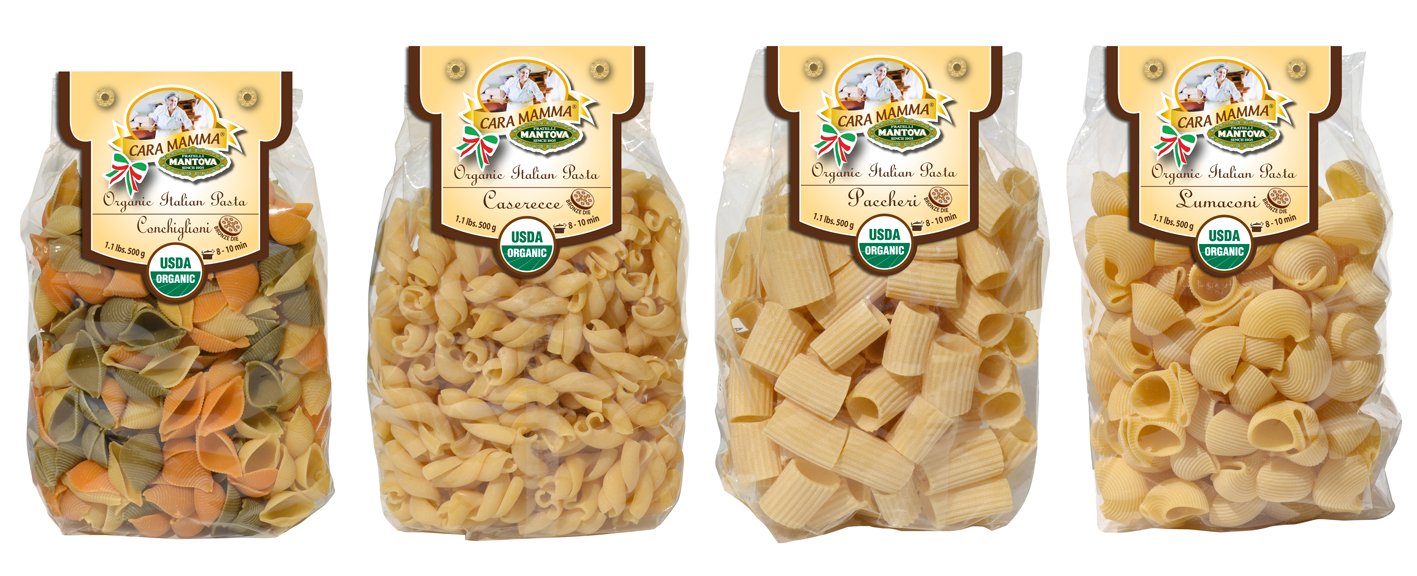 Mantova Organic Italian Specialty Pasta, Lumaconi, 1 lb (Pack of 2)