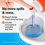 IMPRESA Laundry Detergent Stand - 2-Pack, White Drip Catcher & Liner, Laundry Detergent Storage - Hook & Loop Strap & Secure Grip Feet, Room