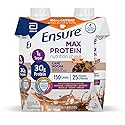 Ensure Max Protein Shake | Cafe Mocha | Ready to Drink | 30g Protein for Muscle Health | 1g Sugar, 4g Fiber | 11 fl oz, 4 Pack