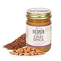 Big Spoon Roasters Chai Almond & Peanut Butter w/Raw Honey & Sea Salt - Keto Friendly, Low Sugar Almond Butter - Crunchy Almond Butter w/Bee-Friendly